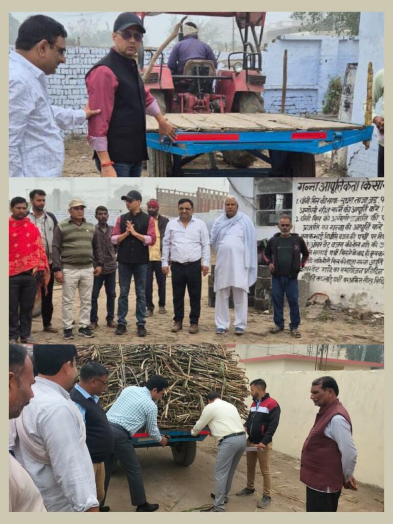 परिवहन विभाग ने किसानों के गन्ना वाहनों पर लगाए रिफ्लेक्टर हादसों से होगा बचाव